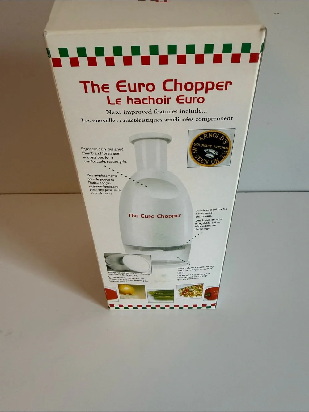 Vintage Euro Chopper Manual Food Processor Stainless Blades New in Box